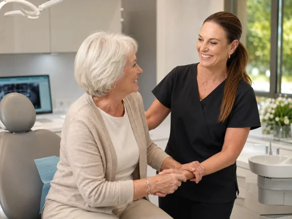 Personal dental care conversation with a patient